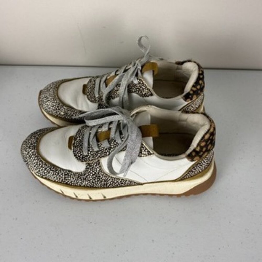 Madewell Kickoff Sneakers Olive‎ Grove Multi Womens 7.5 Animal Print Calf Hair